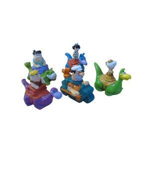 Set of 5 - Denny's 1995 Flintstone Toys - Fred Barney Bam Bam Betty